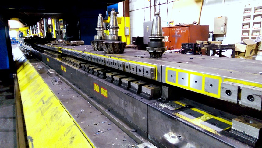 Precision rail machining using magnetic clamping