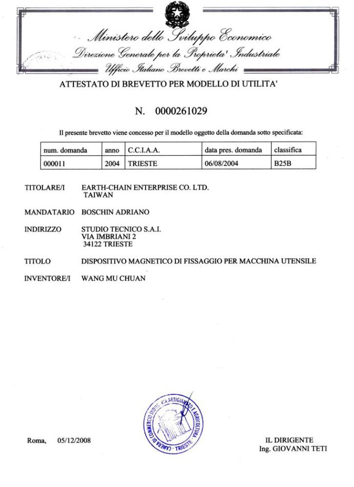 ECB Series Patent Italy